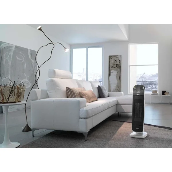 garantis authentique DeLonghi Radiateur En Céramique à Tour Avec écran LED 1200W 2000W Blanc Gris… 1