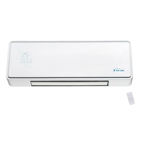 magasin en ligne france Purline Chauffage Soufflant 2000 W Façade En Verre Blanc Télécommande Et Mi… 1