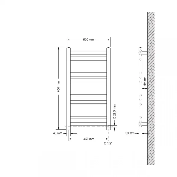 ECD Germany Radiateur électrique 600W – 500 X 800 Mm – Blanc – Droit … beauté 3