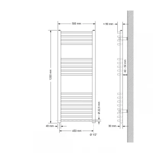livraison la plus rapide ECD Germany Radiateur Porte Serviettes Mural Radiateur Sèche-serviett… 9