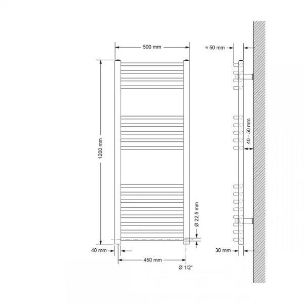 livraison la plus rapide ECD Germany Radiateur Porte Serviettes Mural Radiateur Sèche-serviett… 3