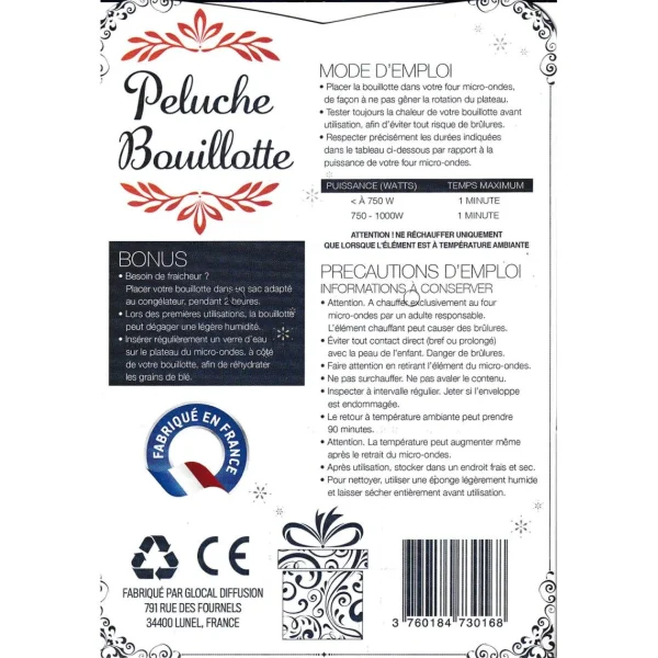 grande promotion SANS MARQUE Global Diffusion – Bouillotte Micro Onde – Peluche Panda – 30 Cm 3