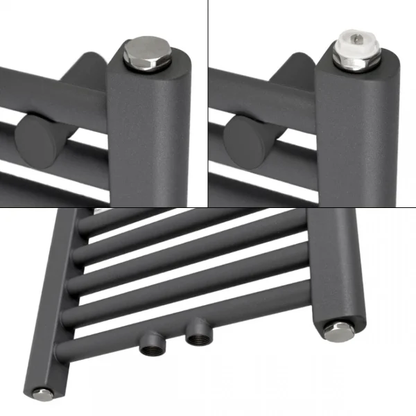 ECD GERMANY Radiateur De Salle De Bain Sahara 300 X 1400 Mm Anthracite Droit Avec … Meilleur Service 4