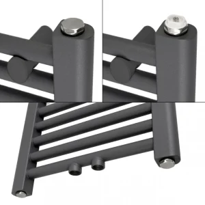 ECD GERMANY Radiateur De Salle De Bain Sahara 750 X 1500 Mm Anthracite Courbe Avec… Neuve avec étiquette 8