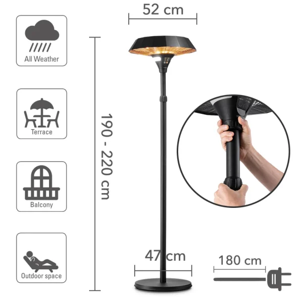 garantie de qualité TROTEC Parasol Chauffant Design IRS 2110, Chaleur à 360°, 2100 W, Ch… 3